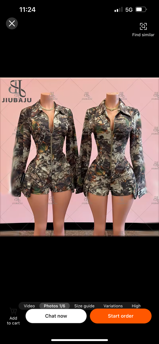Camo Romper Brown /Combo